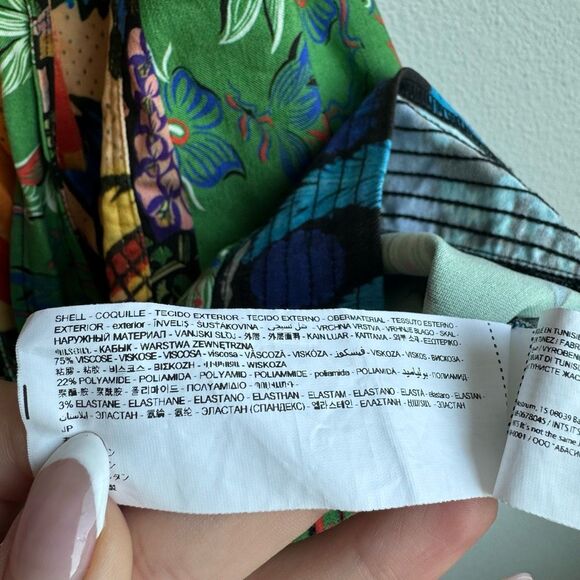 Desigual Maximalist Botanical Floral Bloom Mini Dress Short Sleeve Size Large - Picture 9 of 10